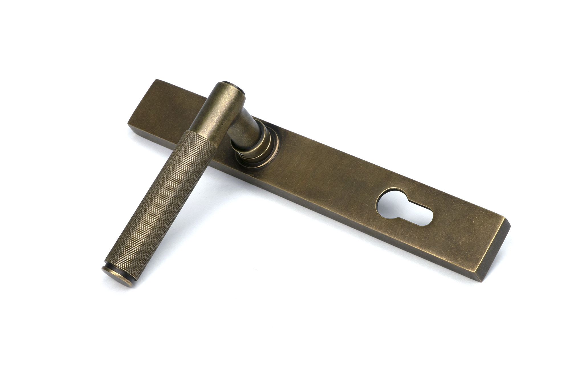 burnished brass brompton slimline lever espag. lock set