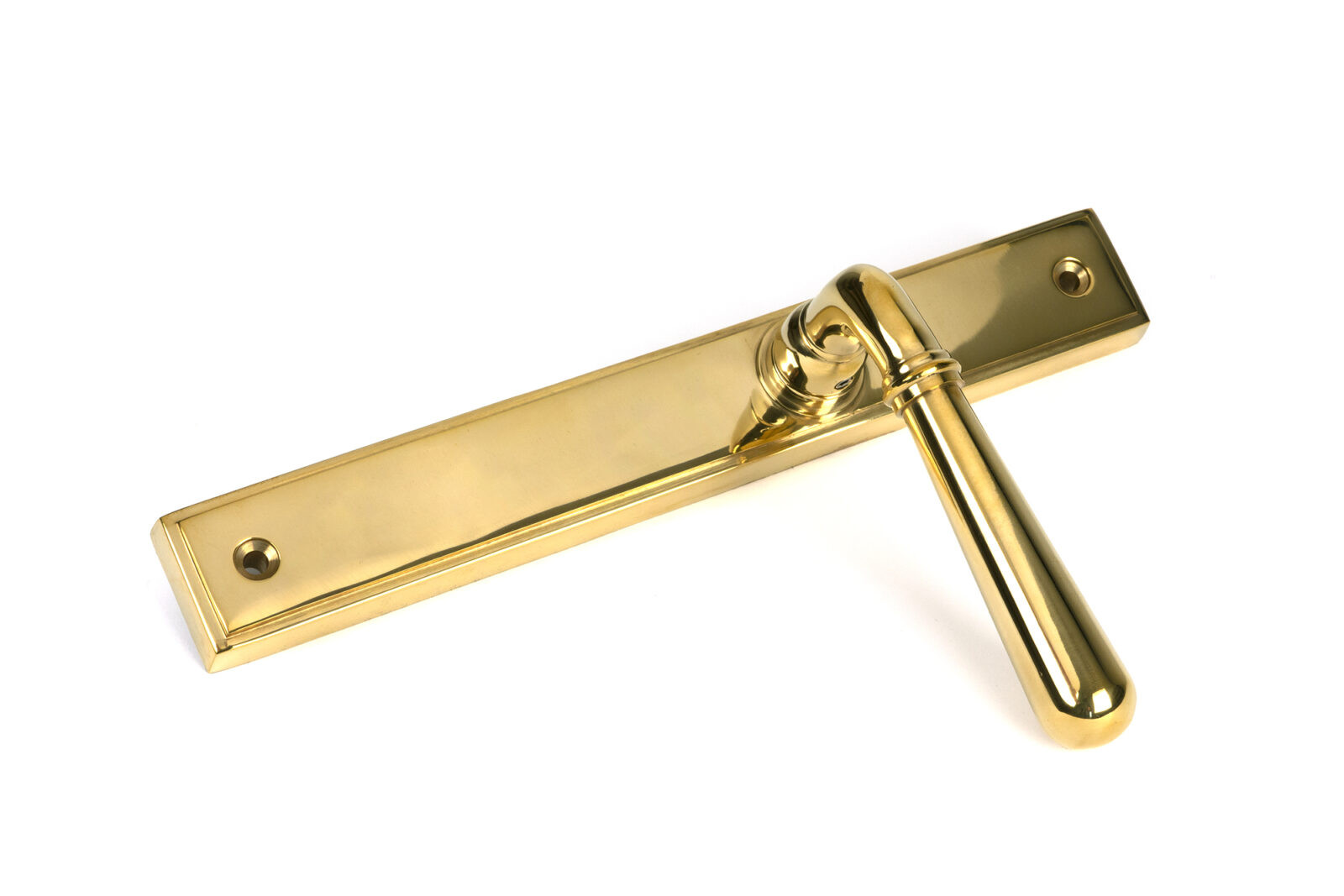 polished brass newbury slimline lever espag. latch set