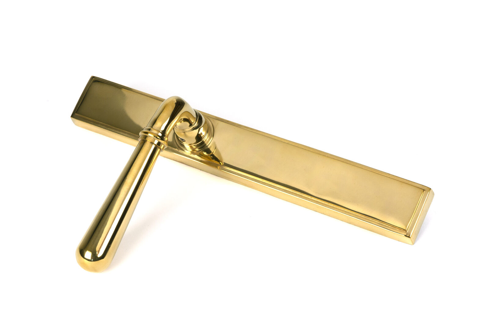 polished brass newbury slimline lever espag. latch set