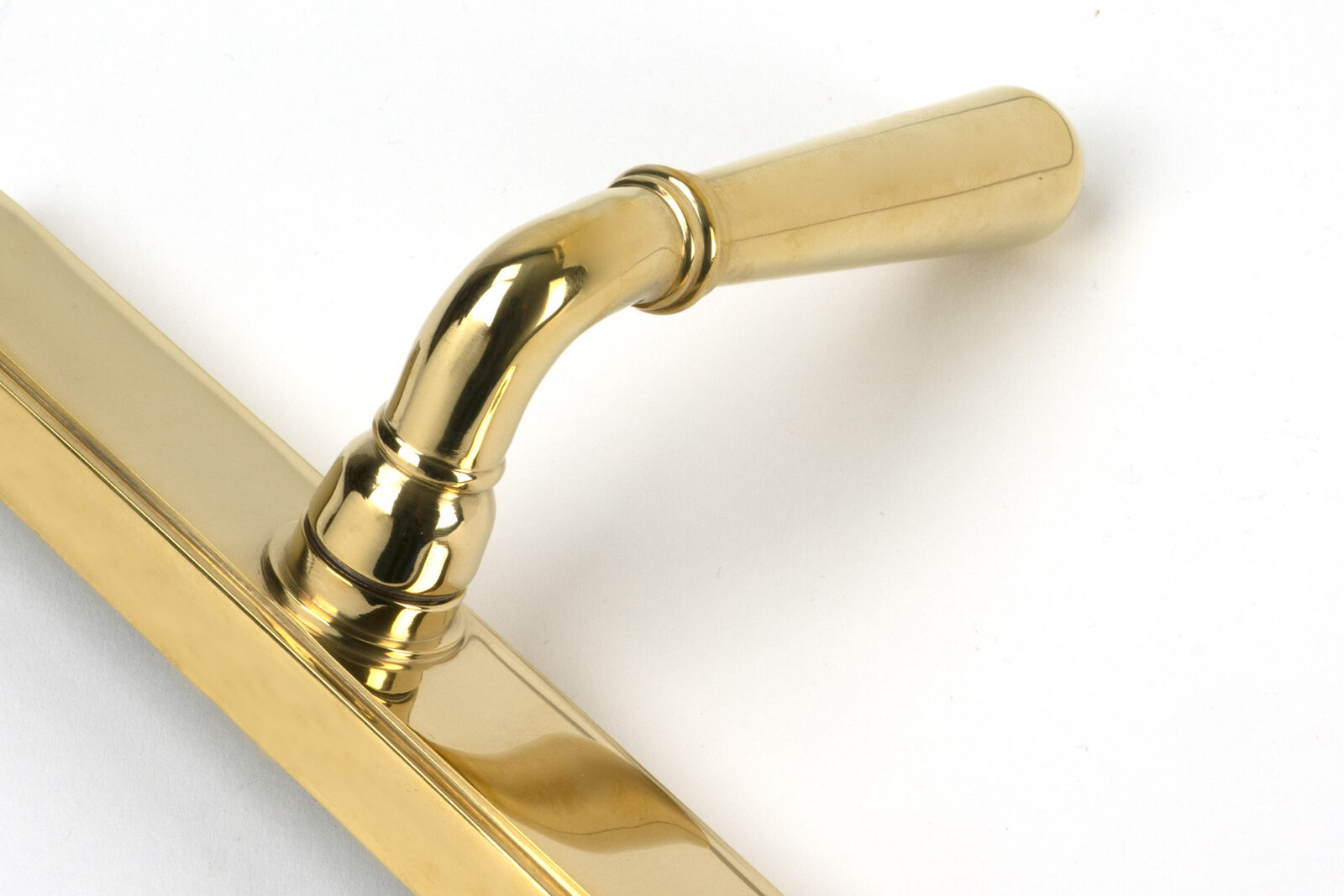 polished brass newbury slimline lever espag. latch set
