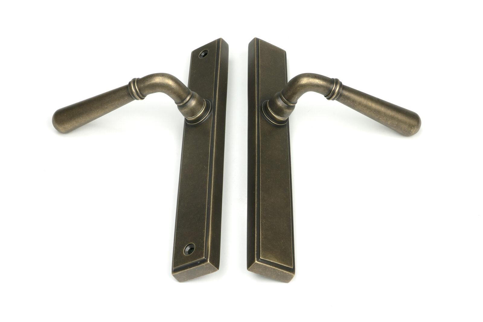burnished brass newbury slimline lever espag. latch set