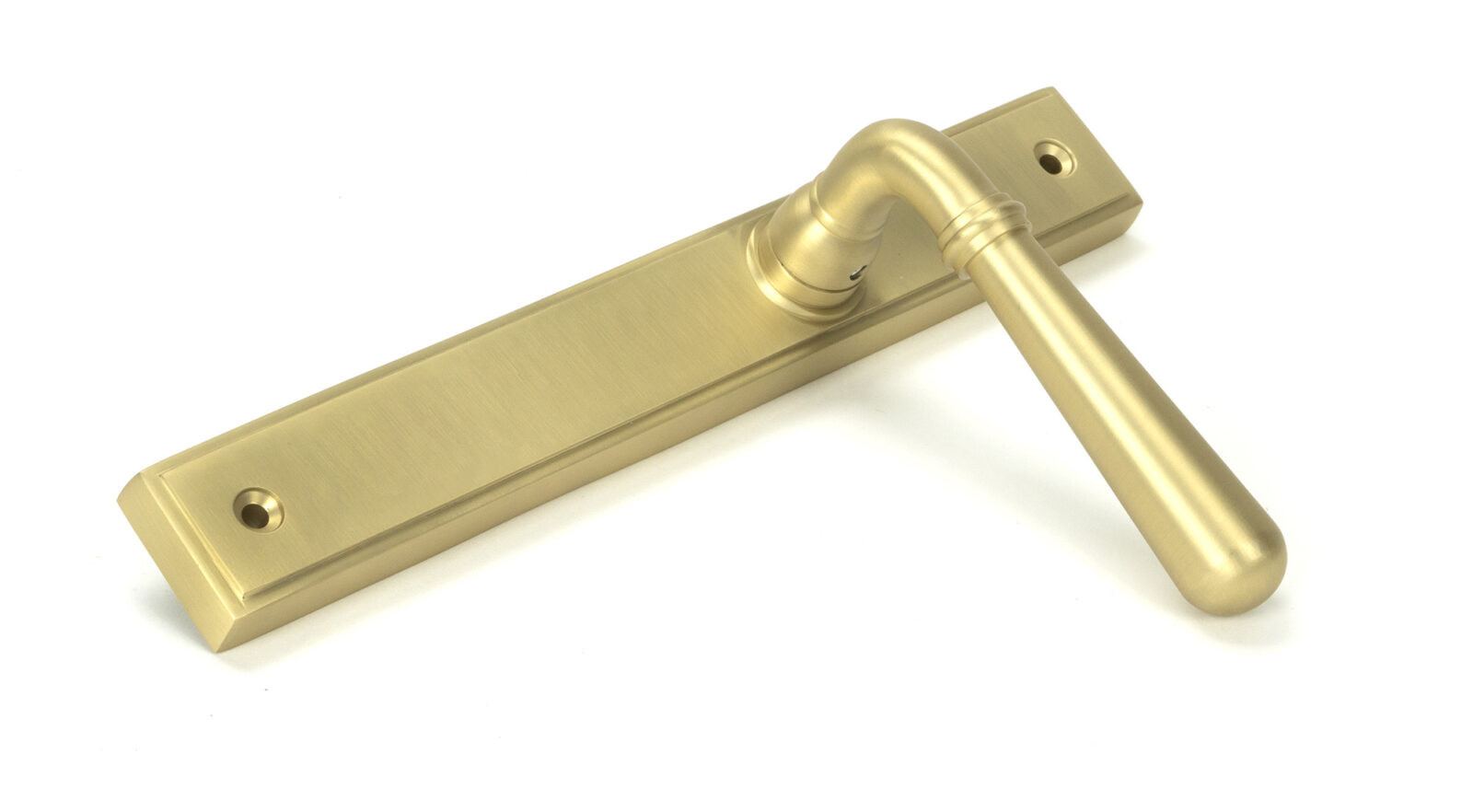 satin brass newbury slimline lever espag. latch set