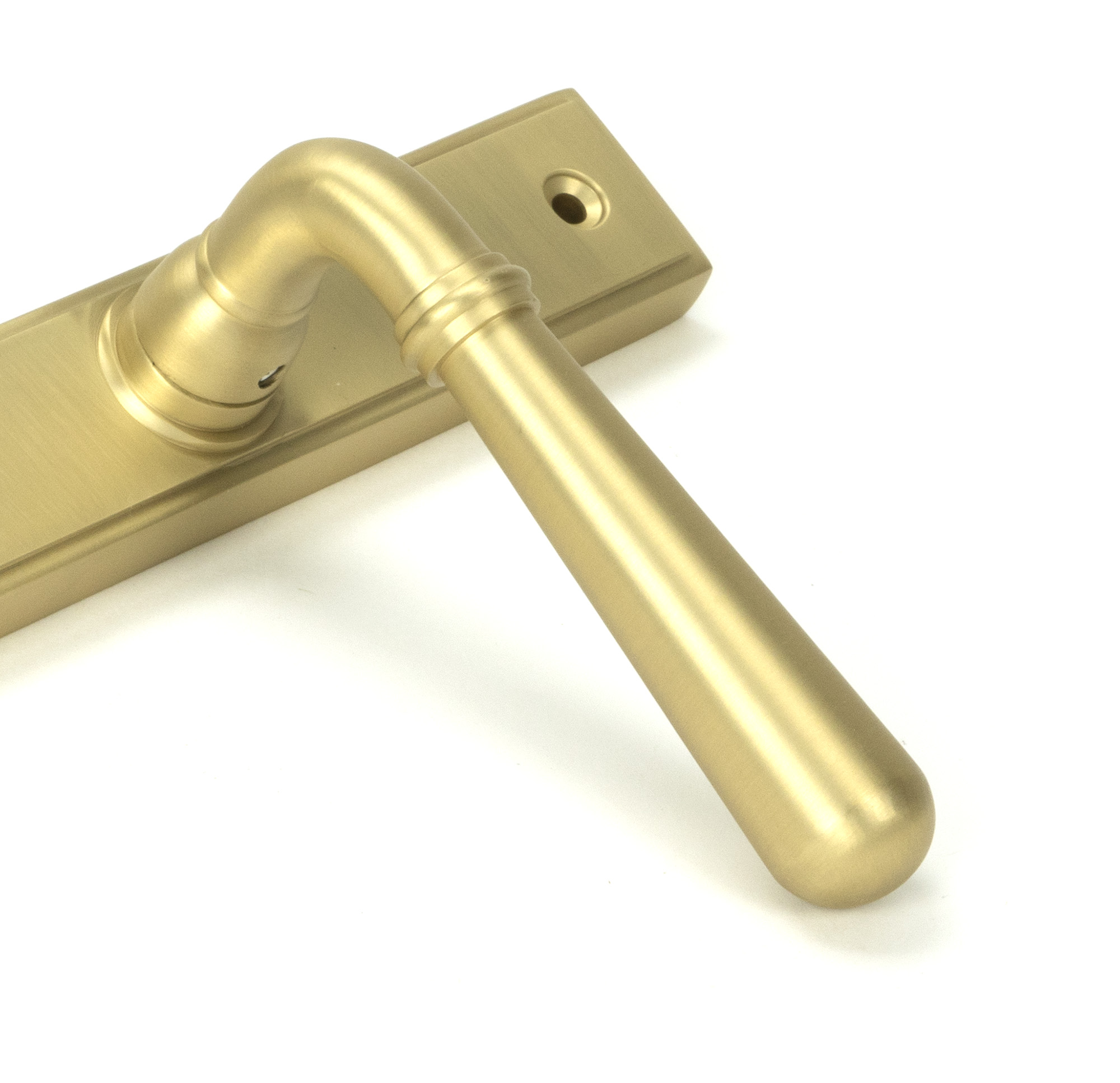 satin brass newbury slimline lever espag. latch set