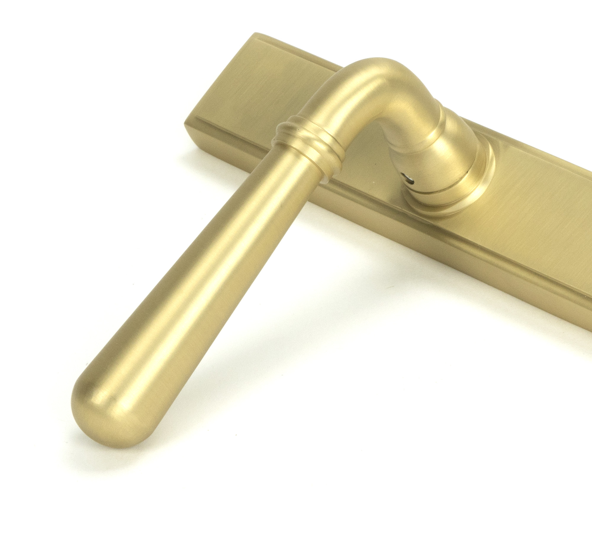 satin brass newbury slimline lever espag. latch set