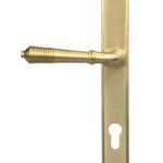 satin brass reeded slimline lever espag. lock set