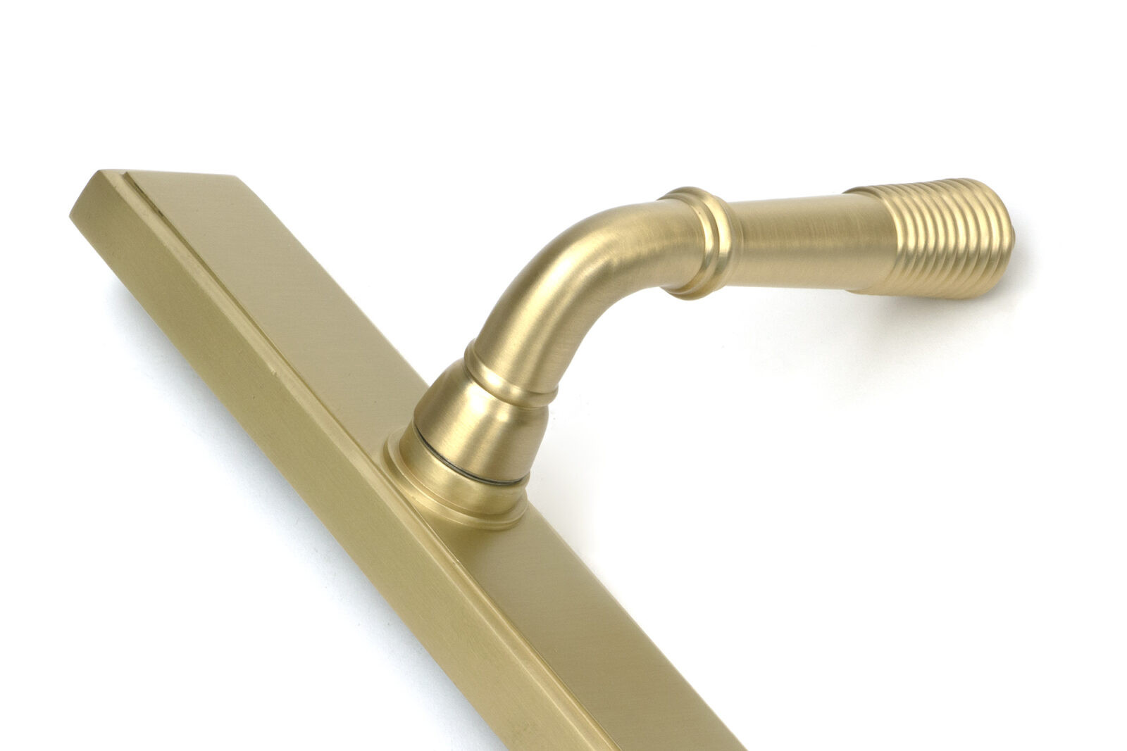 satin brass reeded slimline lever espag. lock set