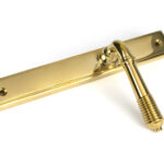 polished brass reeded slimline lever latch set