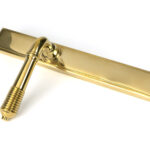 polished brass reeded slimline lever latch set