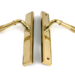 polished brass reeded slimline lever latch set
