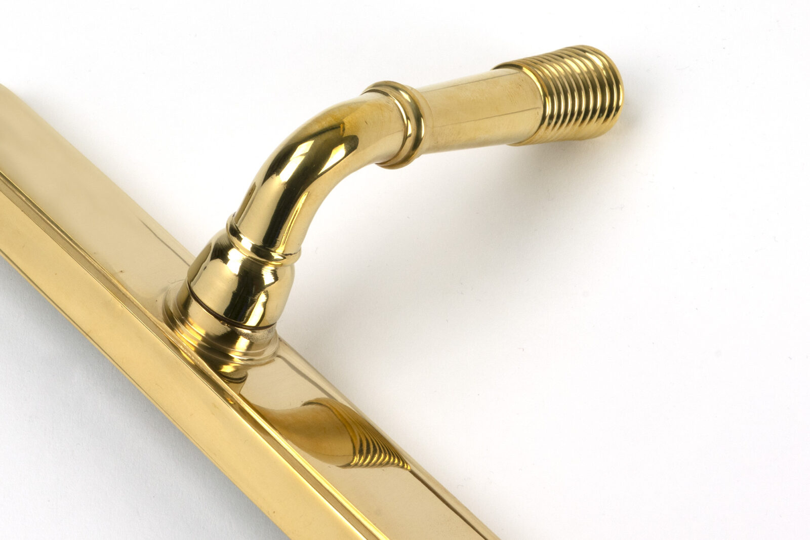 polished brass reeded slimline lever latch set