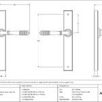 polished brass reeded slimline lever latch set