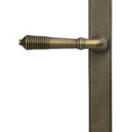 burnished brass reeded slimline lever latch set