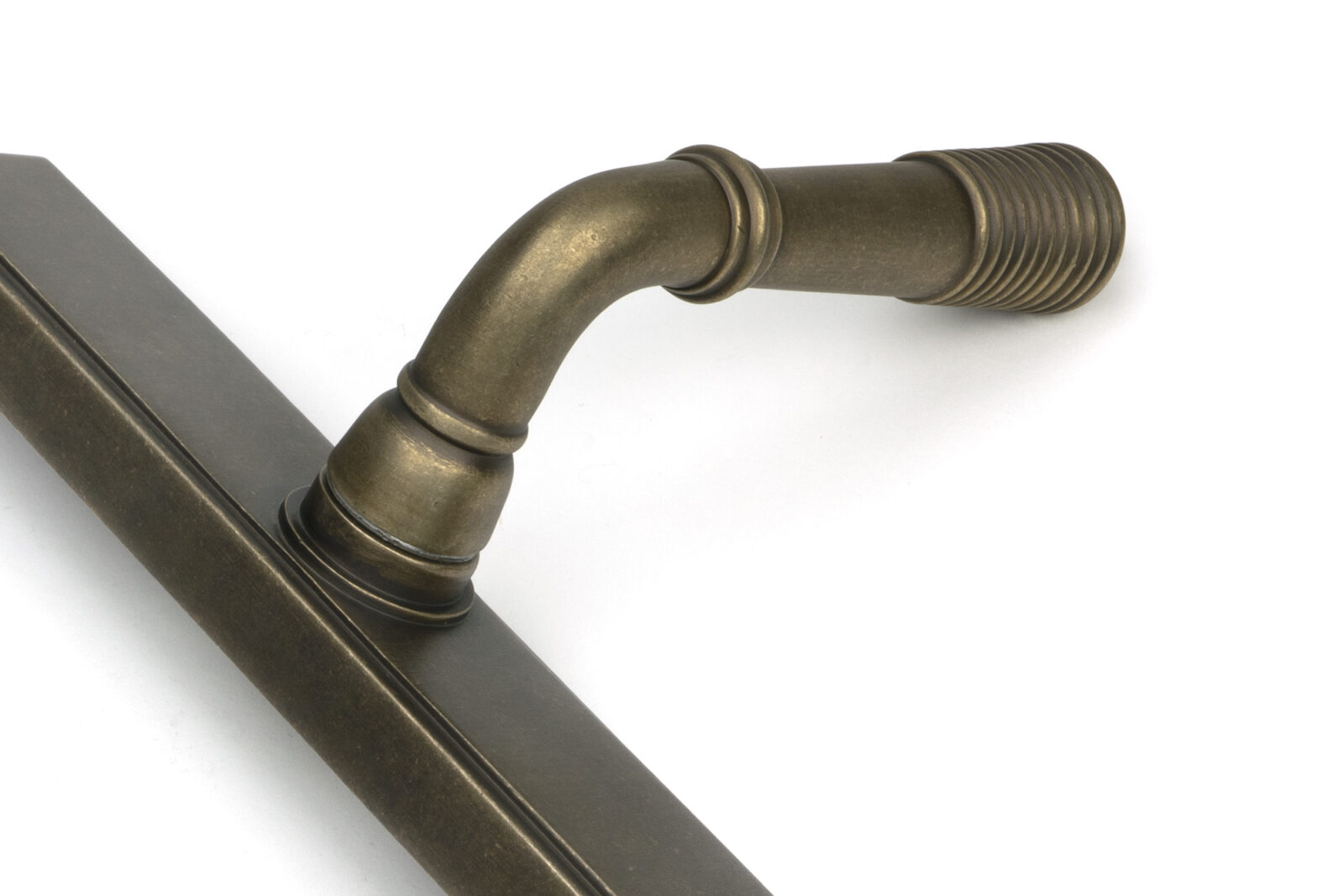 burnished brass reeded slimline lever latch set