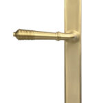 satin brass reeded slimline lever latch set