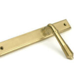 satin brass reeded slimline lever latch set