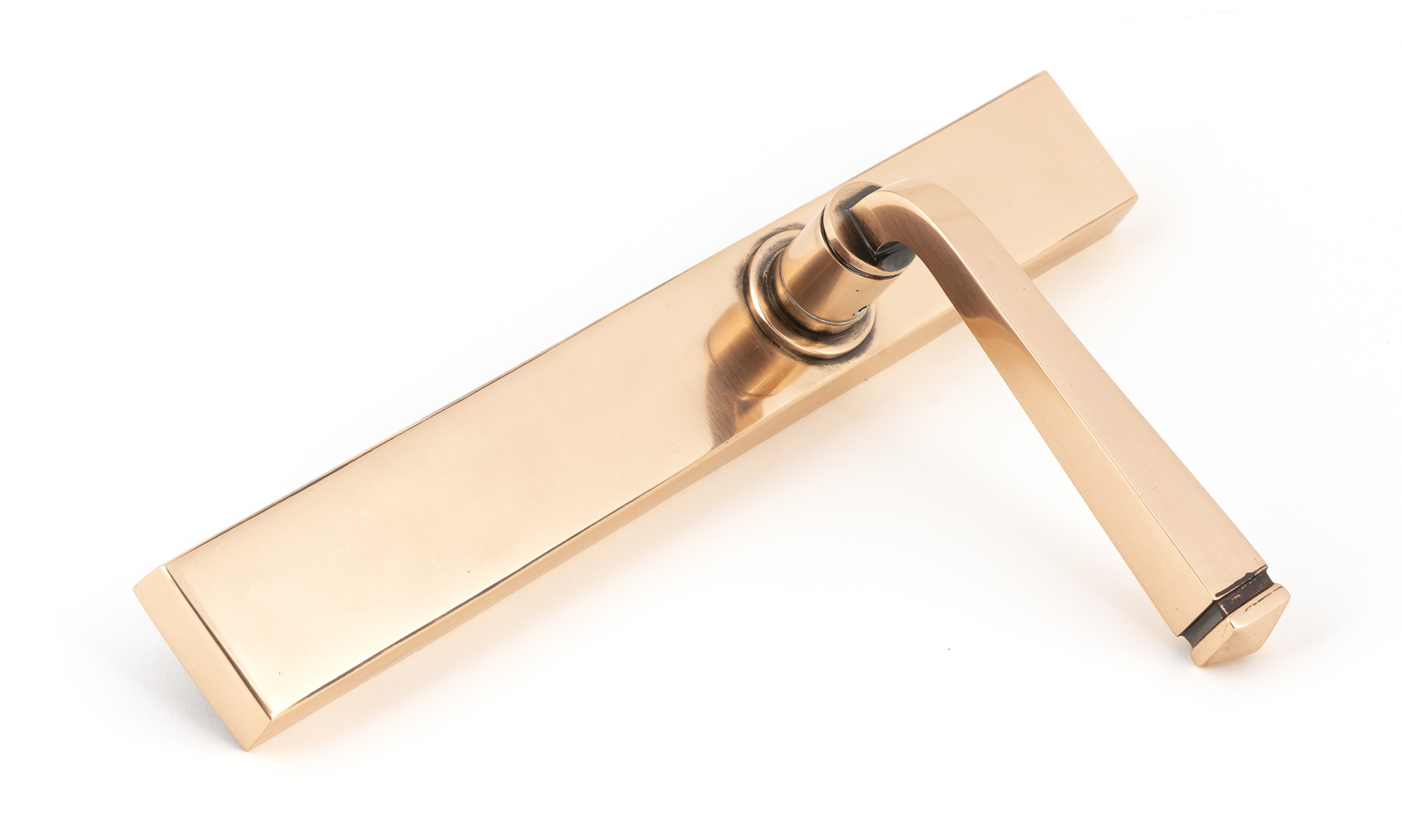 polished bronze avon slimline lever latch set