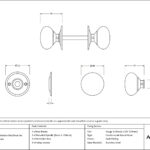 burnished brass 49mm mushroom mortice/rim knob set