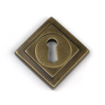 burnished brass round escutcheon (square)