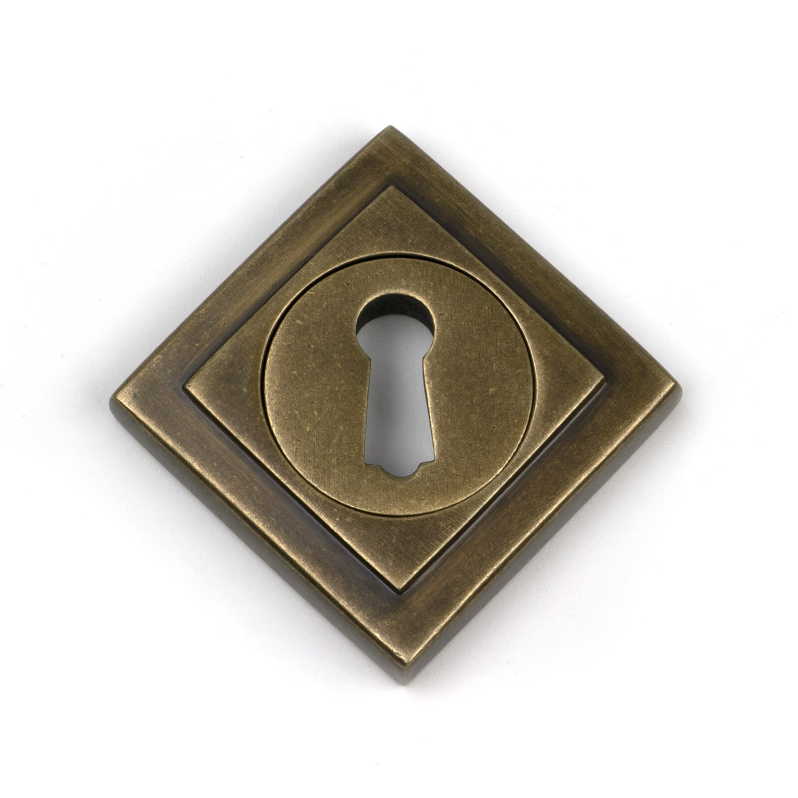 burnished brass round escutcheon (square)