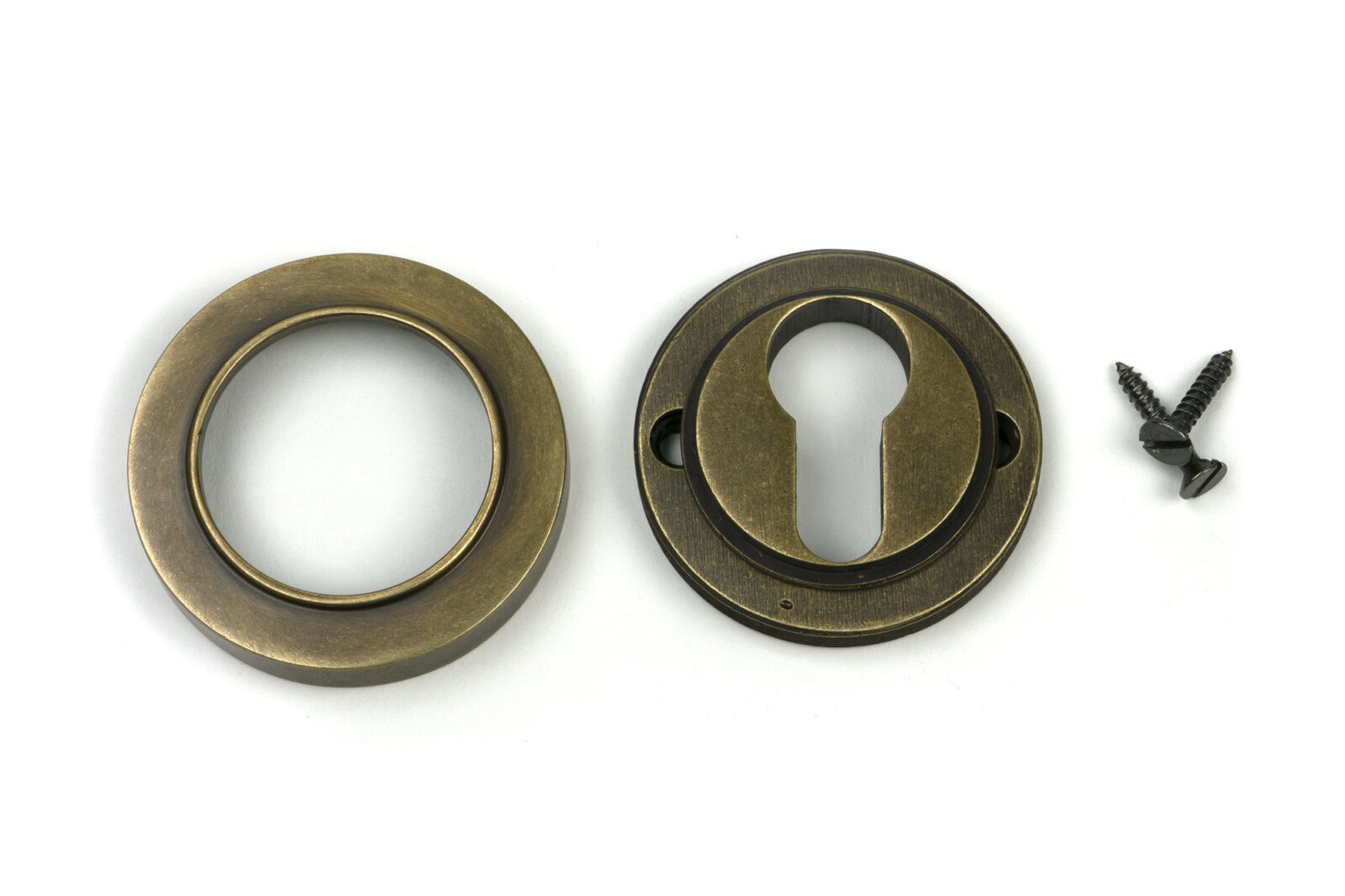 burnished brass round euro escutcheon (plain)