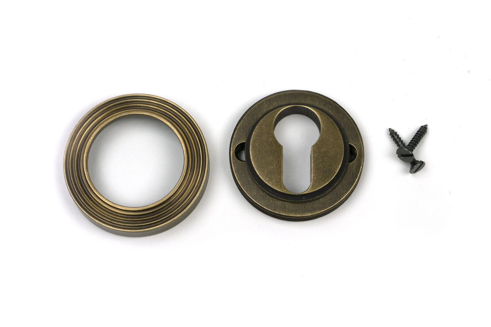 burnished brass round euro escutcheon (beehive)