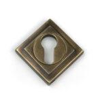 burnished brass round euro escutcheon (square)
