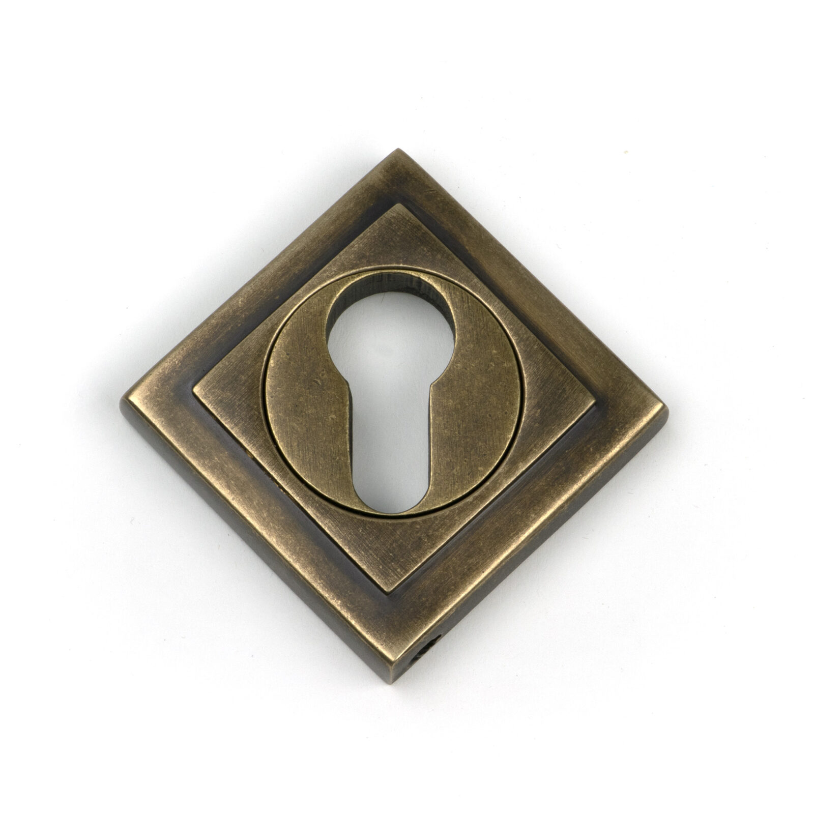 burnished brass round euro escutcheon (square)