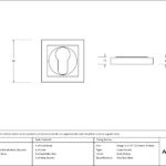 burnished brass round euro escutcheon (square)