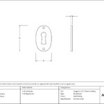 burnished brass oval escutcheon