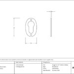 burnished brass oval euro escutcheon