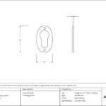 satin brass oval euro escutcheon