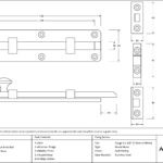 burnished brass 6" universal bolt