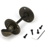 burnished brass round bathroom thumbturn