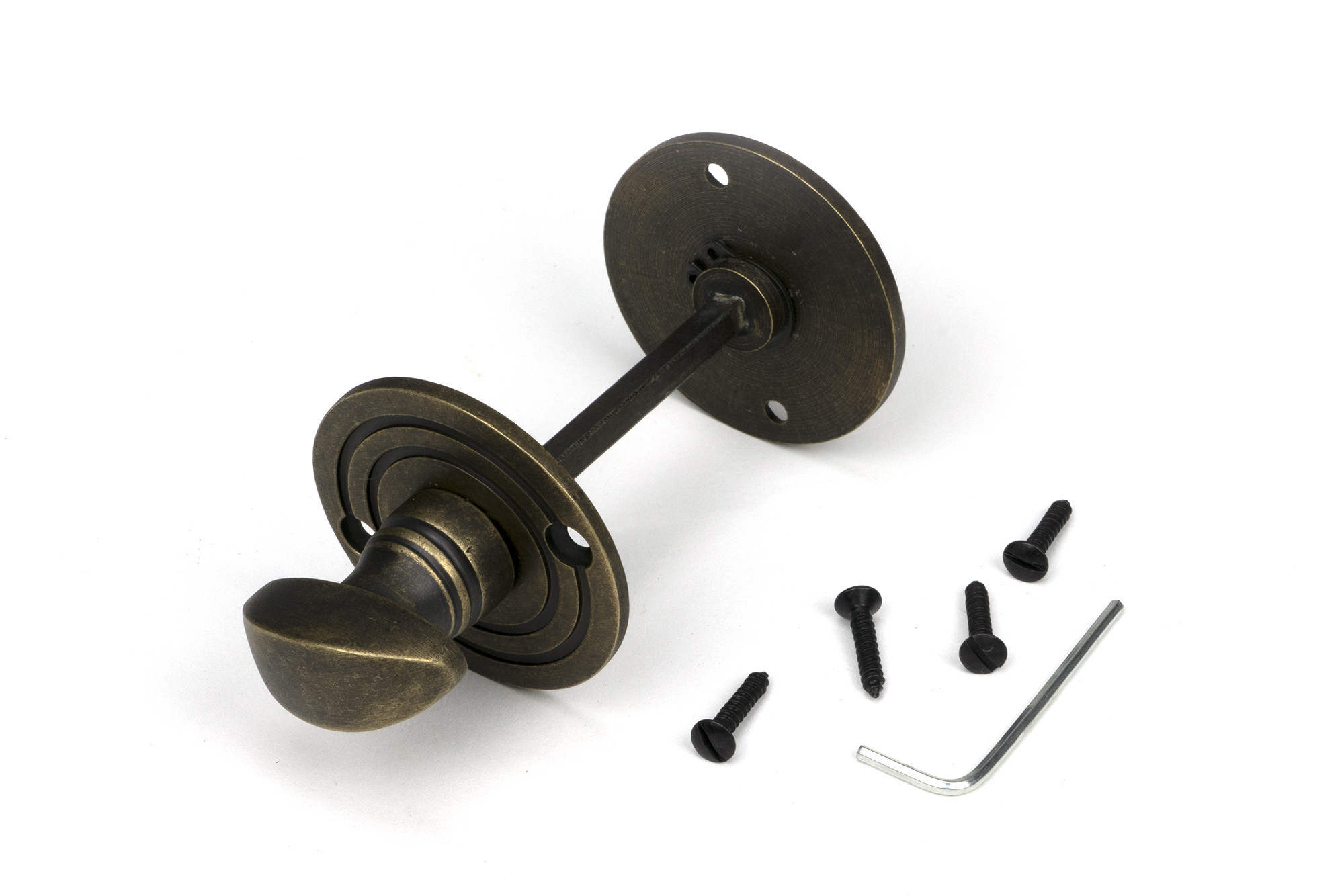 burnished brass round bathroom thumbturn