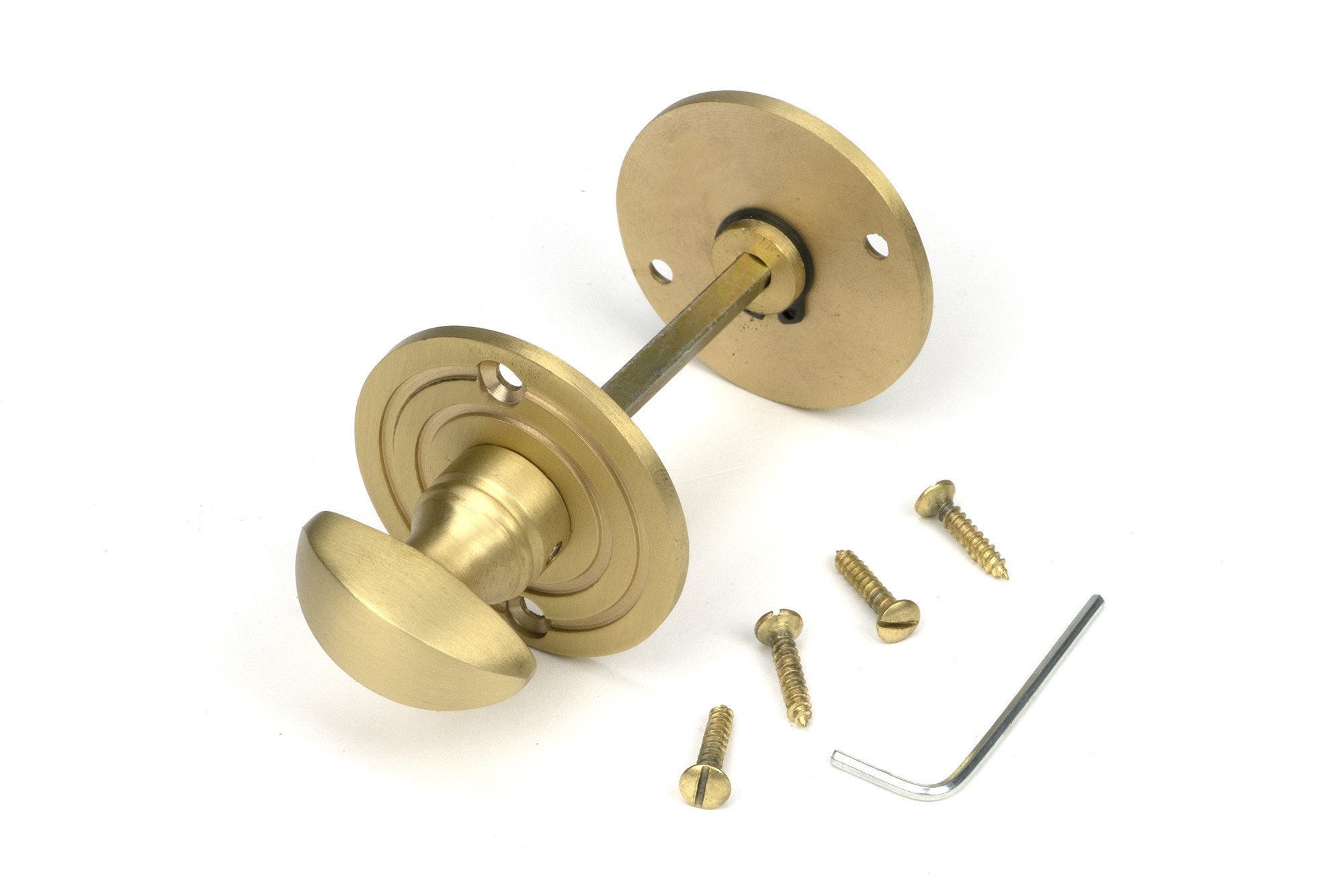 satin brass round bathroom thumbturn