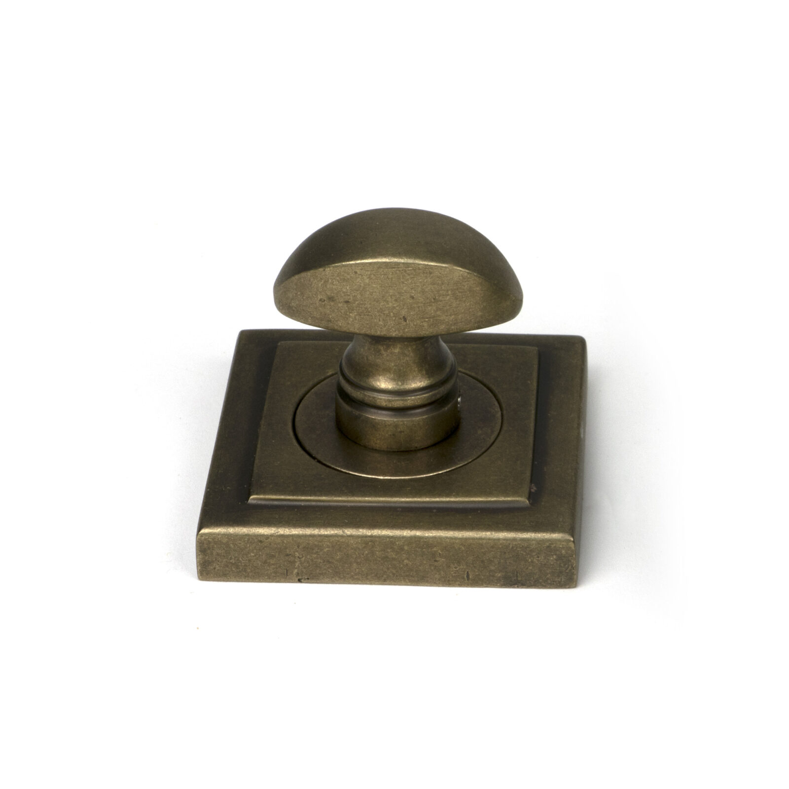 burnished brass round thumbturn set (square)