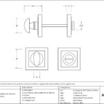 burnished brass round thumbturn set (square)