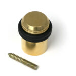polished brass floor mounted door stop