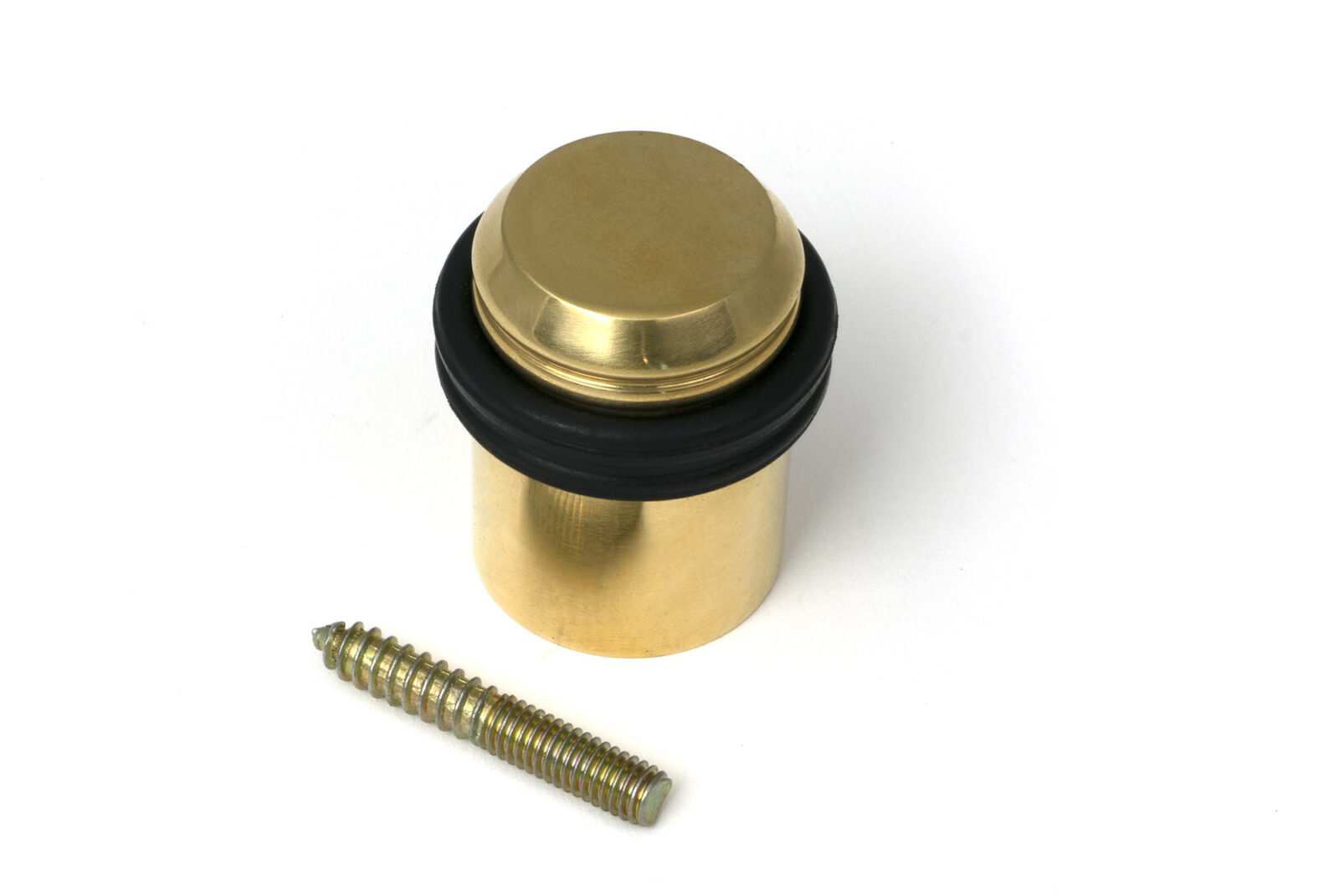 polished brass floor mounted door stop