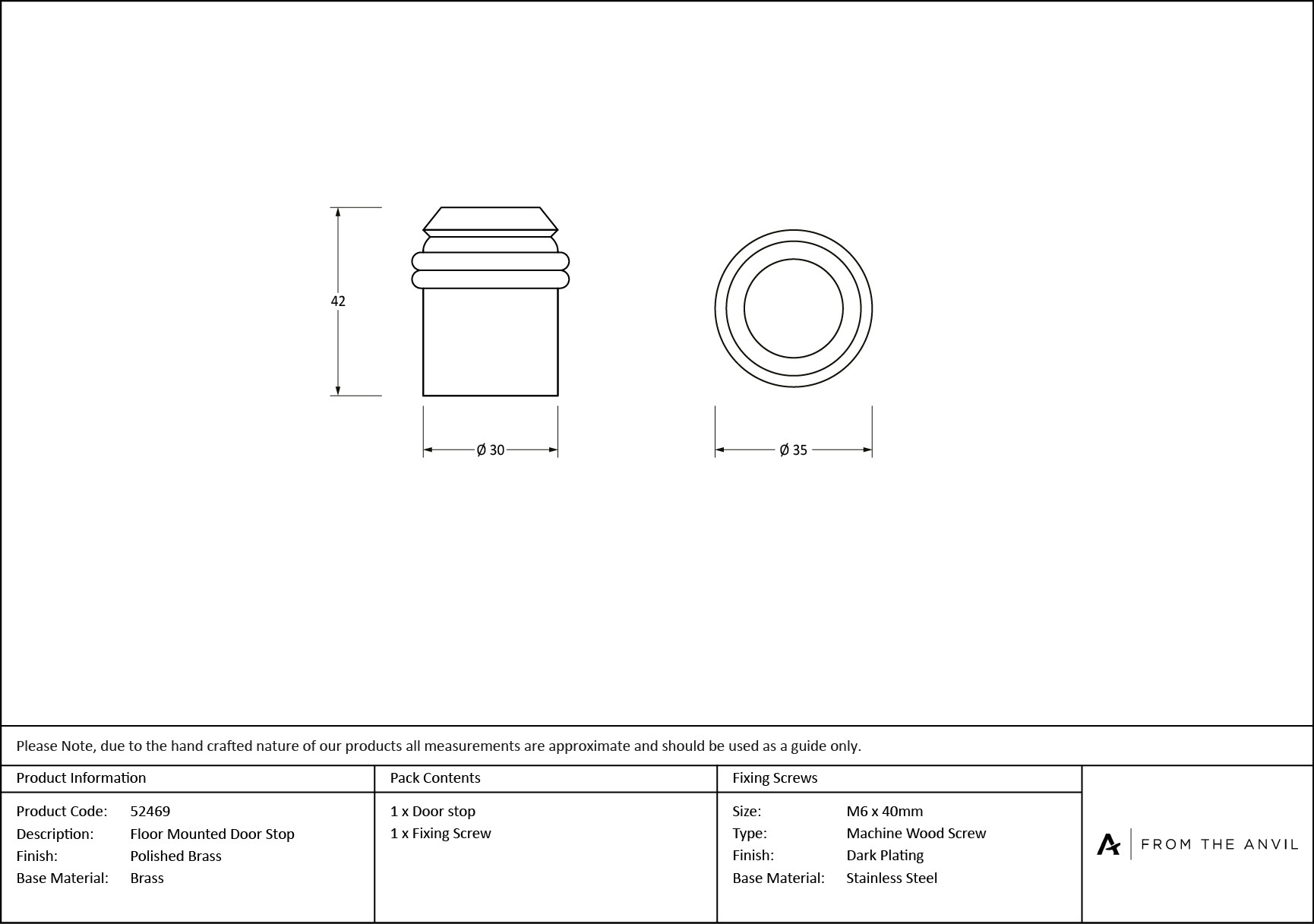 polished brass floor mounted door stop