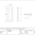 polished marine ss (316) 175mm plain rectangular pull