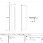 satin marine ss (316) 250mm plain rectangular pull