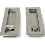 satin marine ss (316) 175mm art deco rectangular pull privacy set