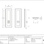satin marine ss (316) 175mm art deco rectangular pull privacy set