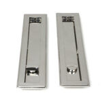 polished marine ss (316) 250mm art deco rectangular pull privacy set