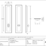 polished marine ss (316) 250mm art deco rectangular pull privacy set