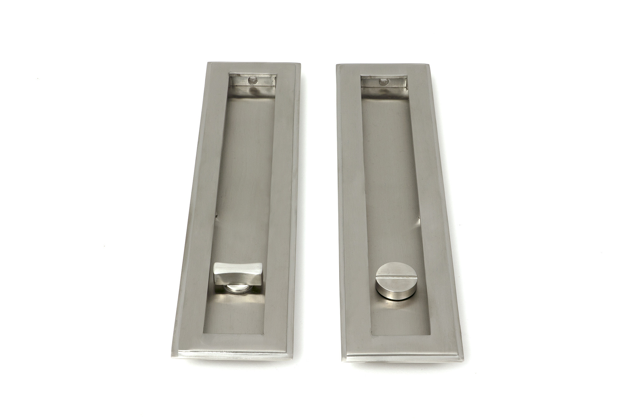 satin marine ss (316) 250mm art deco rectangular pull privacy set