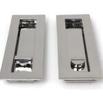 polished marine ss (316) 175mm plain rectangular pull privacy set