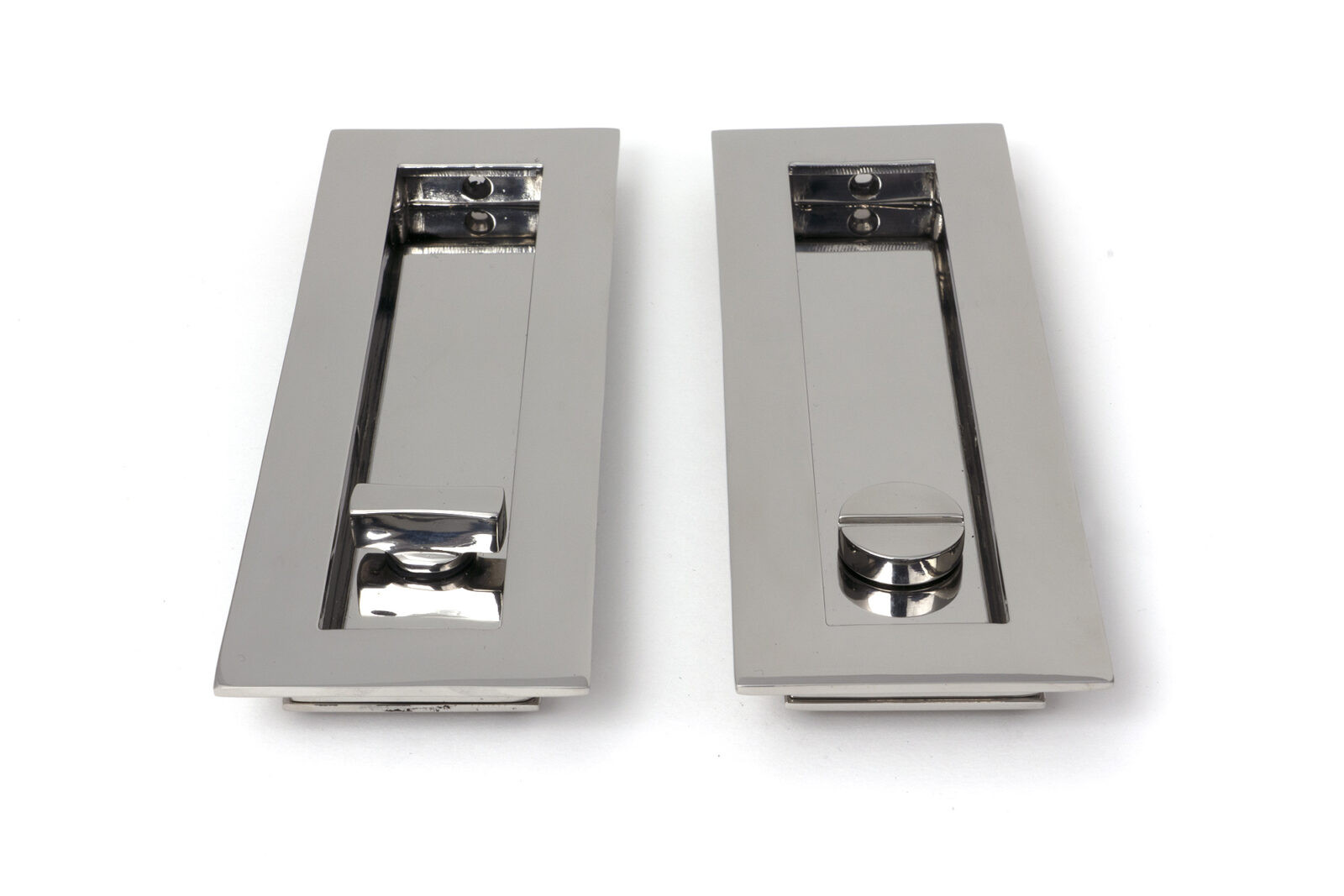 polished marine ss (316) 175mm plain rectangular pull privacy set
