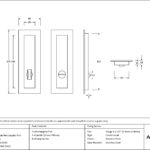 polished marine ss (316) 175mm plain rectangular pull privacy set
